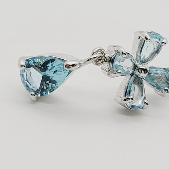 NWOT Sterling SIlver Blue CZ Belly Button Ring - Picture 2 of 3